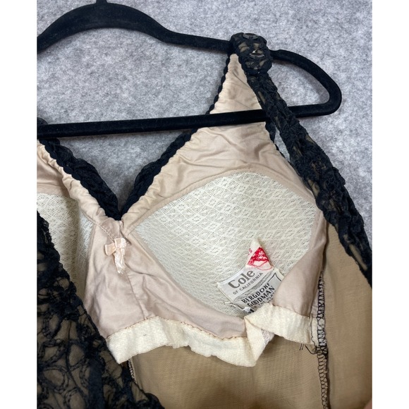 Vintage 1960s Cole of California Swimsuit Bathing Suit One Piece Mesh Ruched 60s - Picture 4 of 14